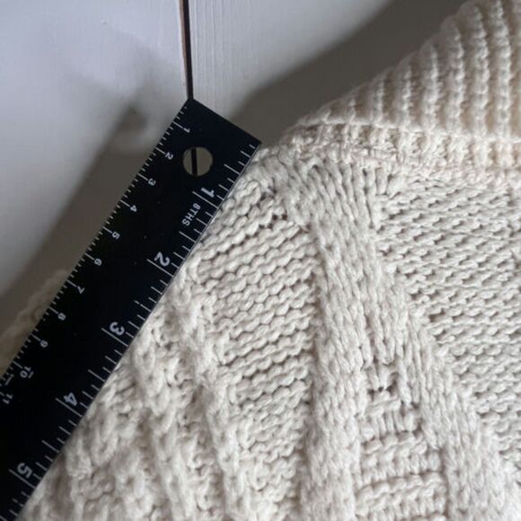 Vintage Cream Cable Knit Shawl Collar Cardigan Sweater Men’s Large 100% Acrylic - Picture 9 of 12